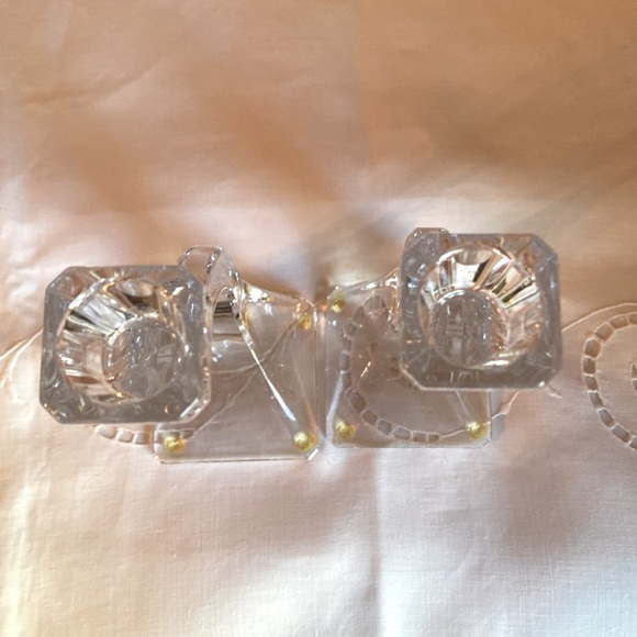 Vintage 1970 Nachtmann Crystal Candlesticks Set of 2 Signed 8” Tall NICE - Picture 6 of 9